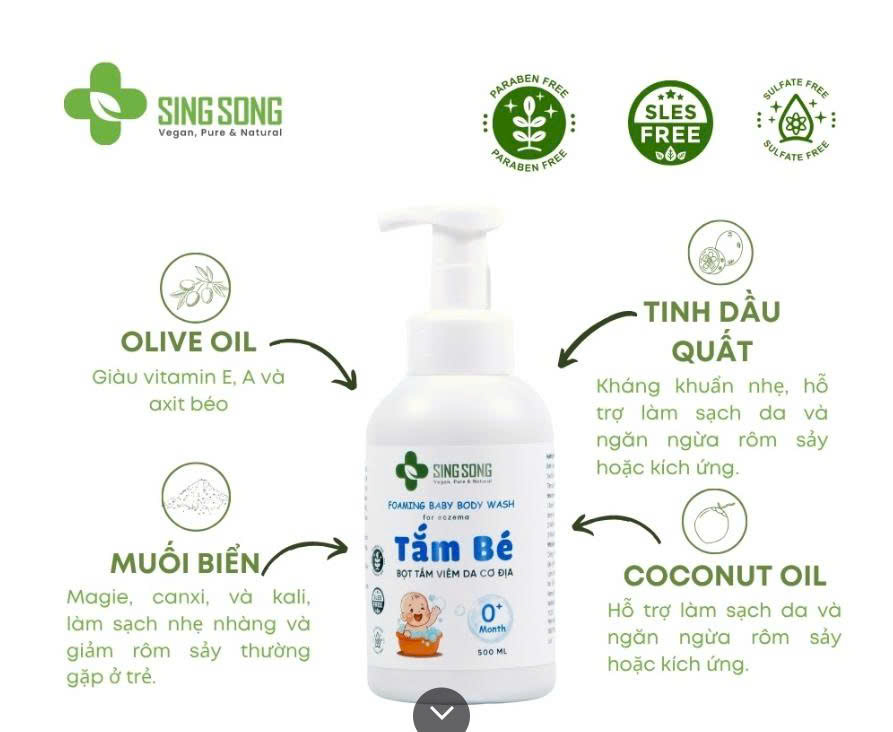 Bọt tắm cho bé (Viêm da cơ địa) 500ml